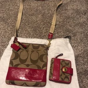 Authentic Coach Patent Crossbody wMatching Wallet